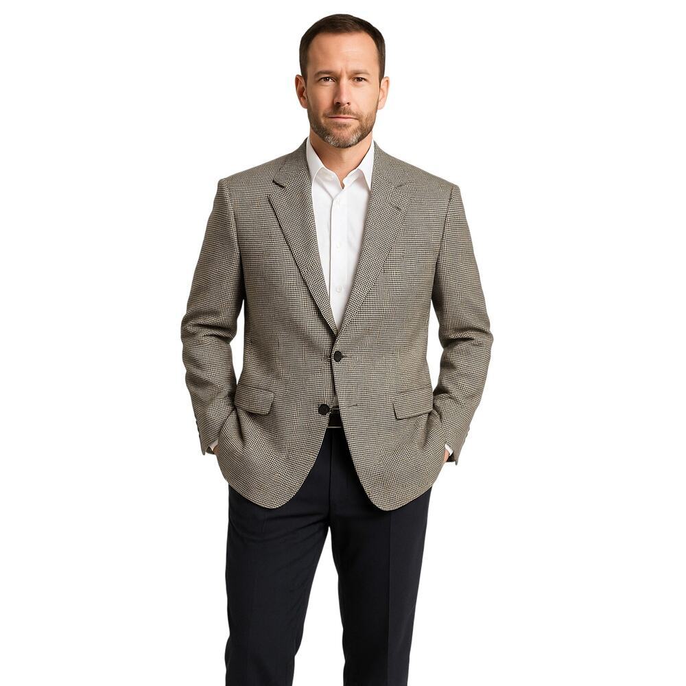 Pierre Cardin for Today’s Man Houndstooth Men’s Blazer, 44R – 100% Wool
